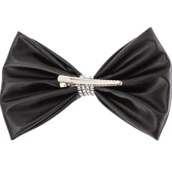 Large Leatherette Bow with Contrast Trim