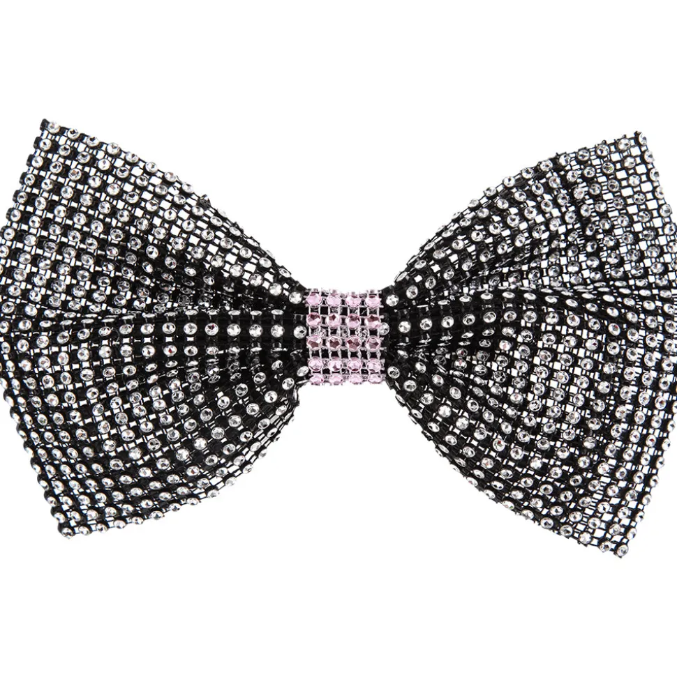 Large Rhinestone Bow with Contrast Trim