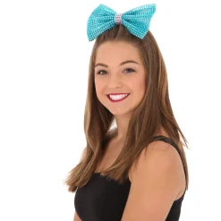 Large Rhinestone Bow with Contrast Trim