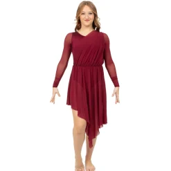 Long Sleeve Asymmetrical Dress