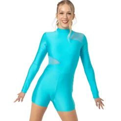 Long Sleeve Mesh Cutout Biketard