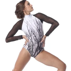 Long Sleeve Mesh Tree Leotard