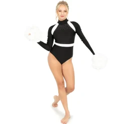 Long Sleeve Metallic Rhinestone Leotard