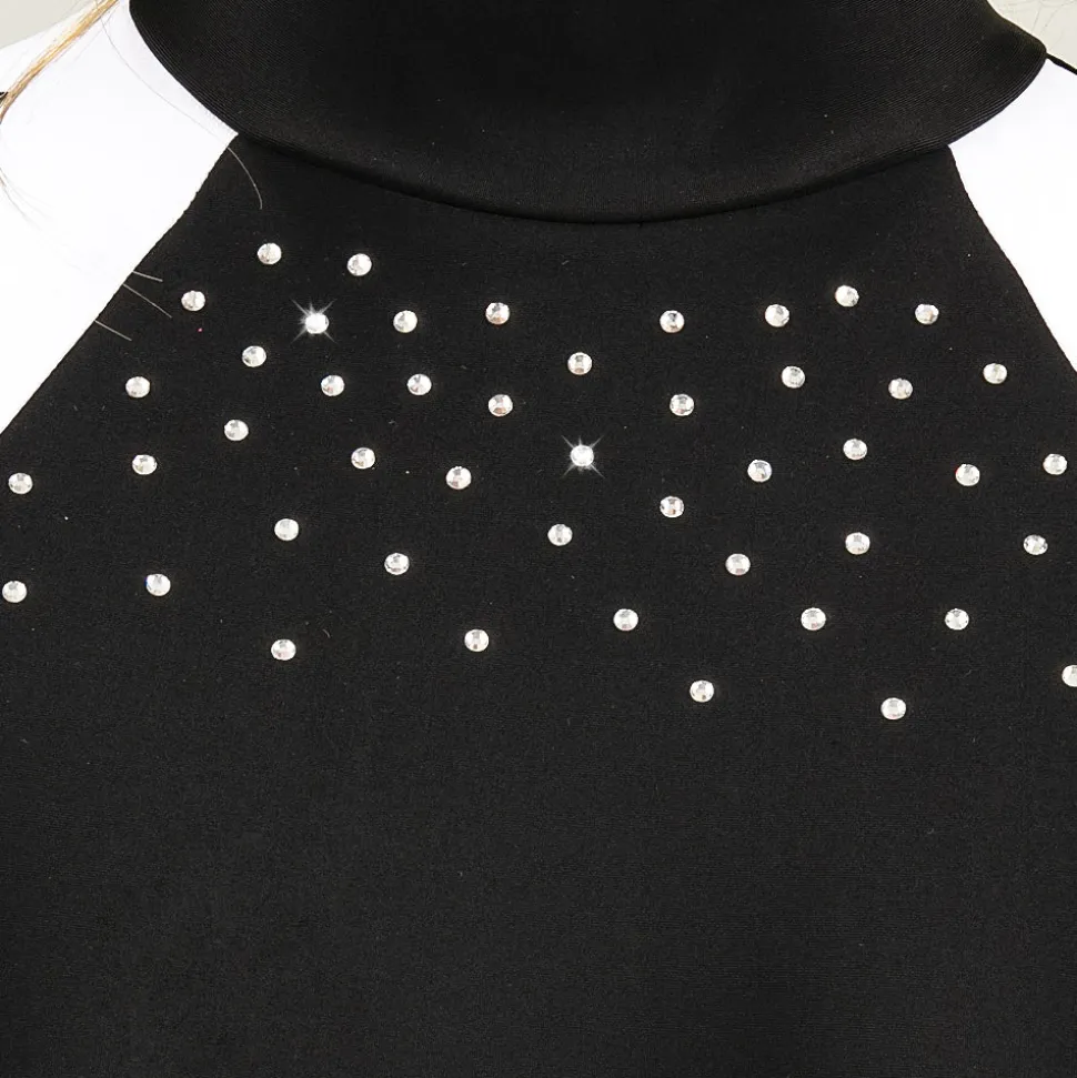 Long Sleeve Metallic Rhinestone Leotard