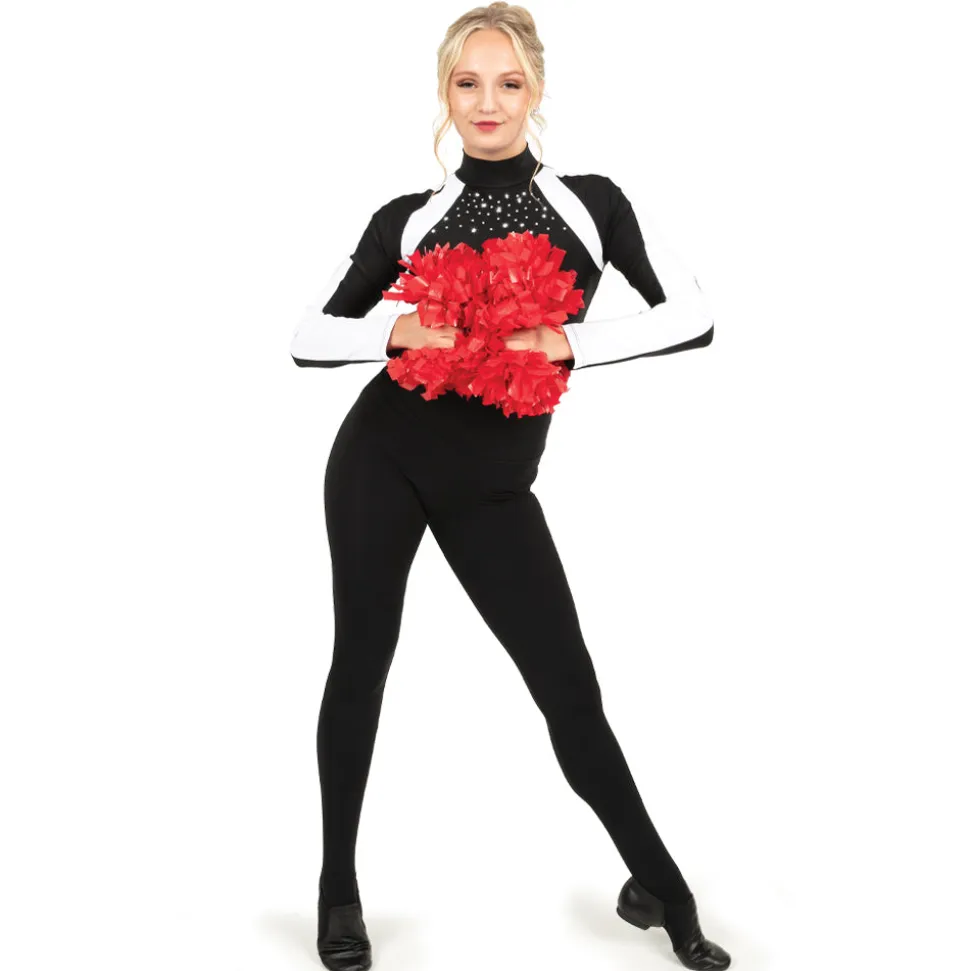 Long Sleeve Metallic Rhinestone Leotard