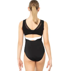 Mesh Overlay Cross Back Leotard
