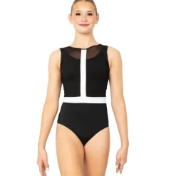 Mesh Overlay Cross Back Leotard