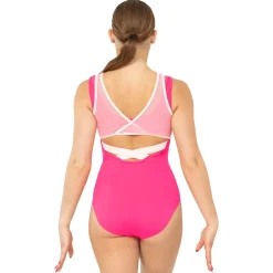 Mesh Overlay Cross Back Leotard