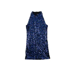 Mock Neck Sleeveless Two Tone Tunic Dress