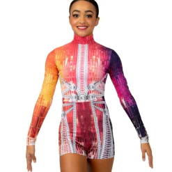 Ombre Matrix Long Sleeve Biketard
