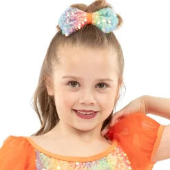 Orange Rainbow Sequin Bow