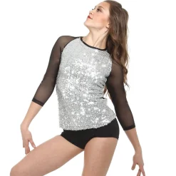 Performance 3/4 Sequin Top