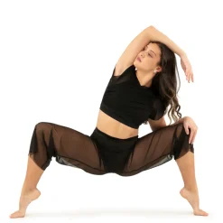Power Mesh Wide Leg Pant with Attached Brief