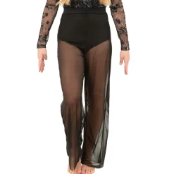 Power Mesh Wide Leg Pant with Attached Brief