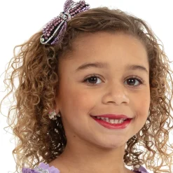 Purple Rhinestone Bow Hair Clip