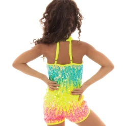 Radiant Sequin Ombre Biketard