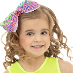 Rainbow Zig Zag Sequin Bow