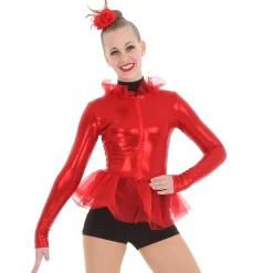 Red Peplum Party Jacket