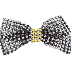 Rhinestone Bow with Contrast Trim