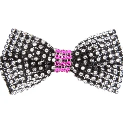 Rhinestone Bow with Contrast Trim