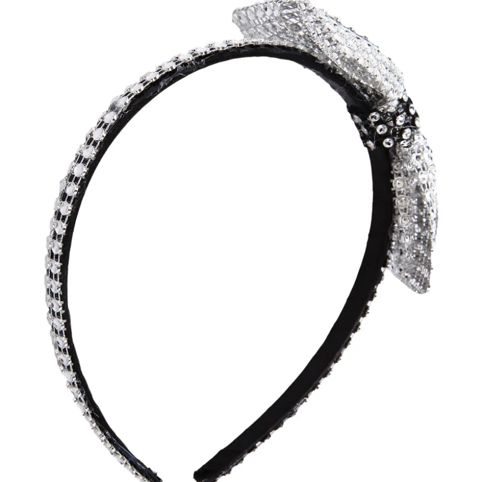 Rhinestone Headband with Contrast Trim