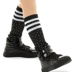 Rhinestone Stripe Socks