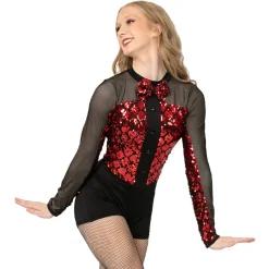 Sequin Broadway Long Sleeve Chicago Biketard