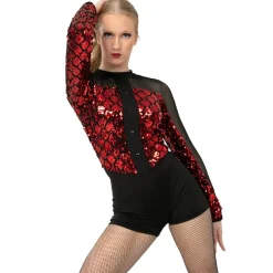 Sequin Broadway Long Sleeve Chicago Biketard