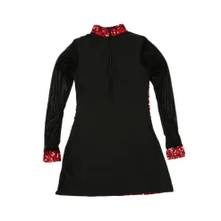 Sequin Long Mesh Sleeve Tunic Dress
