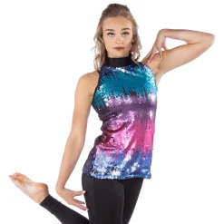 Sequin Mockneck Tunic Tank