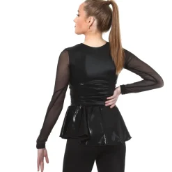 Sequin Plaid Peplum Performance Top