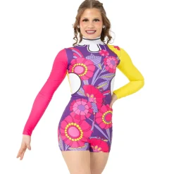 60s Floral Biketard