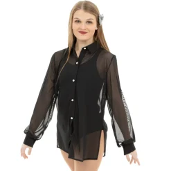 Sheer Collared Overdress Shirt