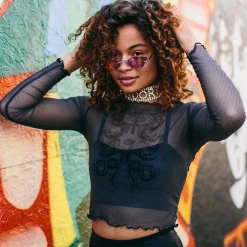 Snake Motif Crop Top