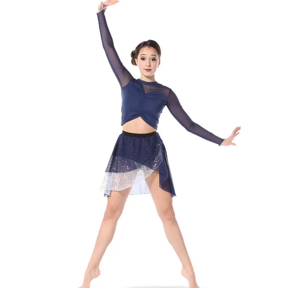 Sweetheart Long Sleeve Mesh Crop Top