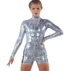 Time to Shine Foil Biketard