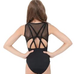 V-Neck Mesh Keyhole Leotard