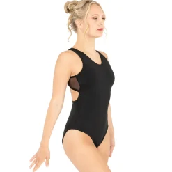 V-Neck Mesh Keyhole Leotard