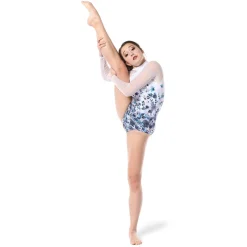 Watercolor Floral Mesh Leotard