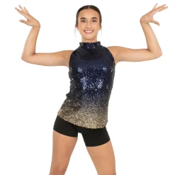 Youth Alexandra Ombre Mock Neck Tank