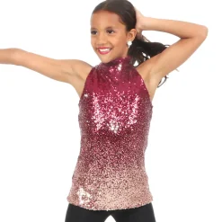 Youth Alexandra Ombre Mock Neck Tank