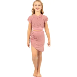 Youth Asymmetrical Mesh Skirt With Attached High Waist Brief