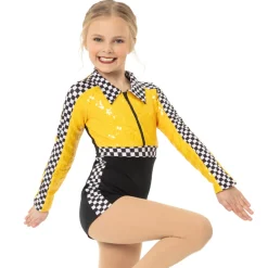 Youth Checkered Long Sleeve Biketard
