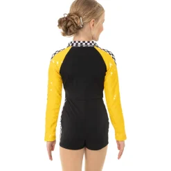 Youth Checkered Long Sleeve Biketard