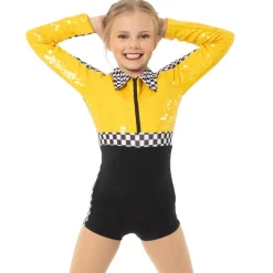 Youth Checkered Long Sleeve Biketard