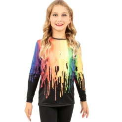 Youth Colorful Paint Drip Long Sleeve Tee