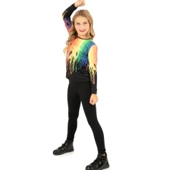 Youth Colorful Paint Drip Long Sleeve Tee
