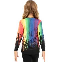 Youth Colorful Paint Drip Long Sleeve Tee