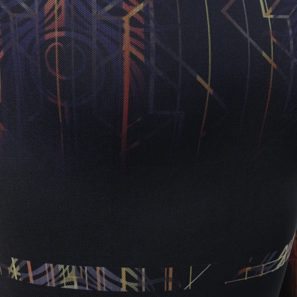 Youth Deco Vertical Lines Mesh Unitard