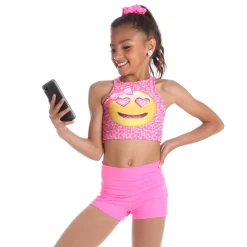 Youth Emoji Crop Top